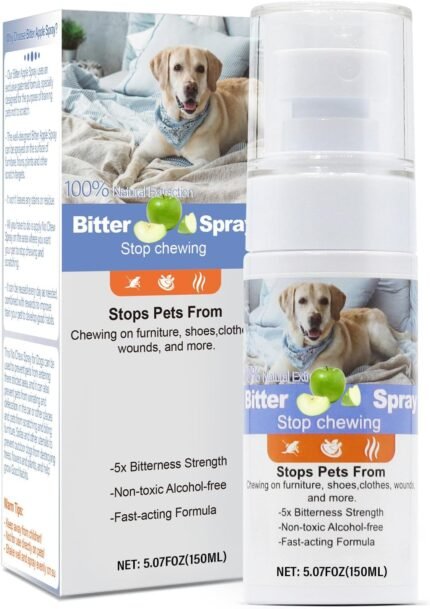Effectively | Bitter Apple Spray for Dogs to Stop Chewing, NO Chew Spray for Dogs Protect The Safety of Furniture and Your Belongings, Prevent Licking Injuries Blue